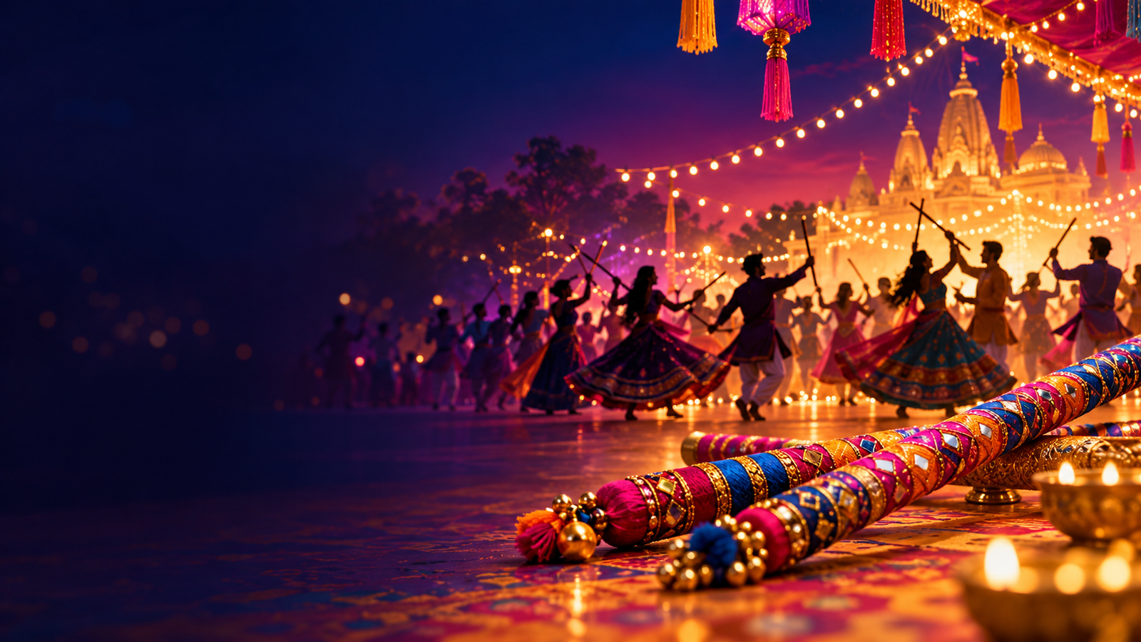 Illustrative Garba and Dandiya scene